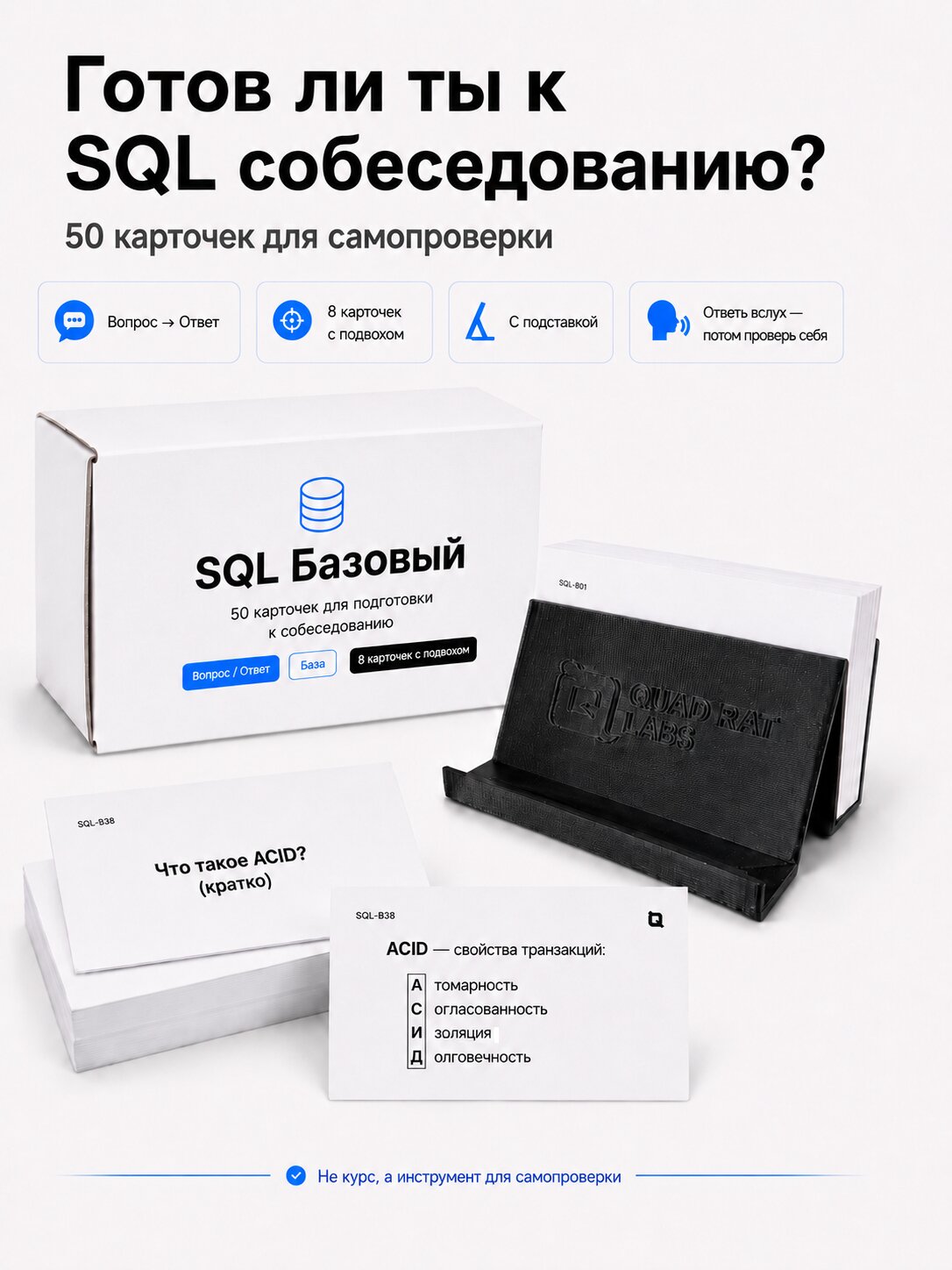 Карточки для подготовки к собеседованию по SQL
